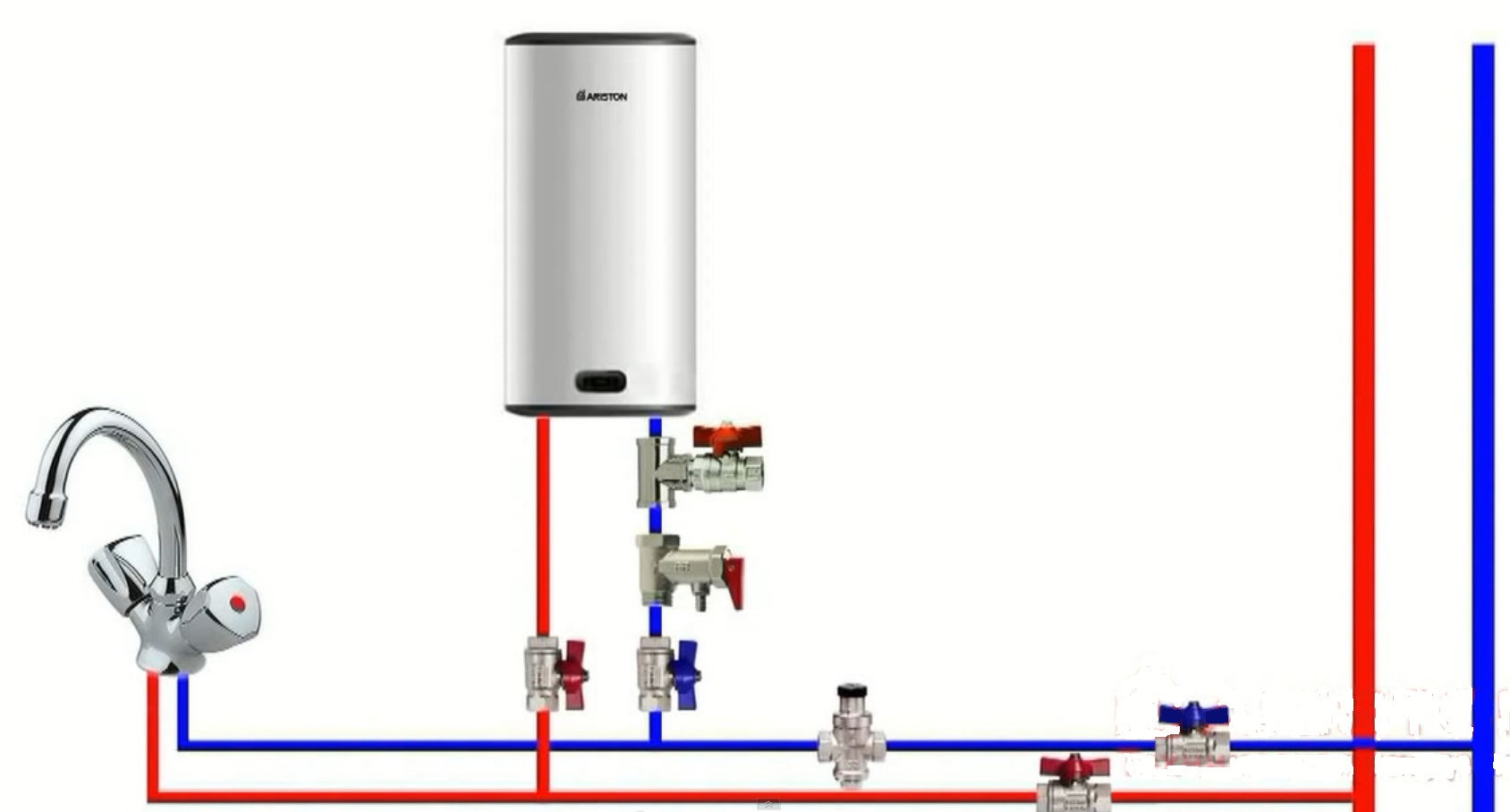 Схема установки водонагревателя